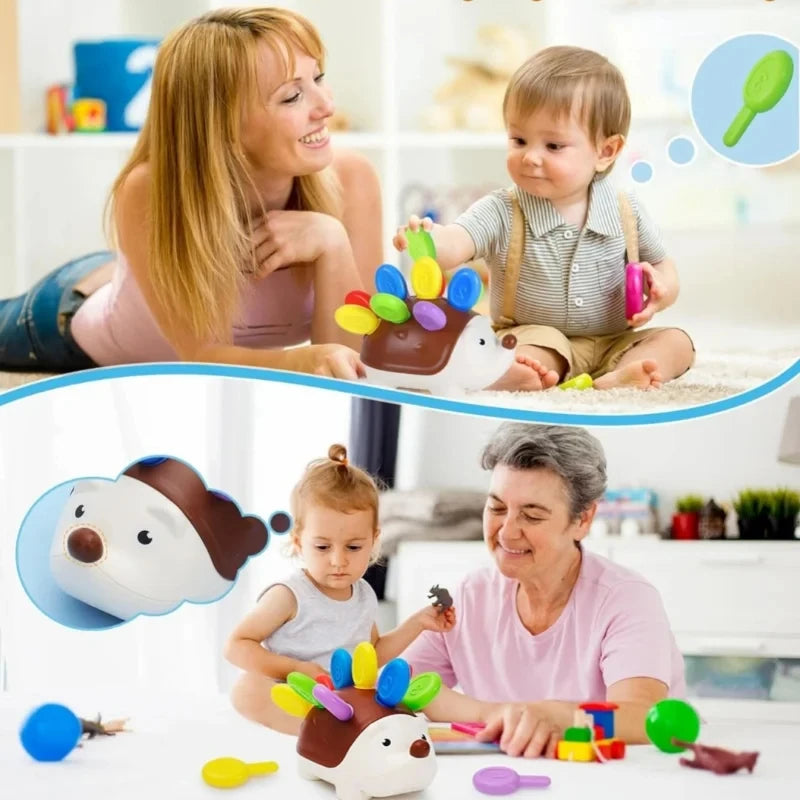 Sensory Hedgehog Toys Toddler Montessori Fine Motor Toys Baby Preschooler Educational Sensory Travel Toys for Age 1 2 3 4 Year